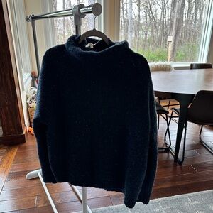 Vince Navy Blue Textured Knit Sweater